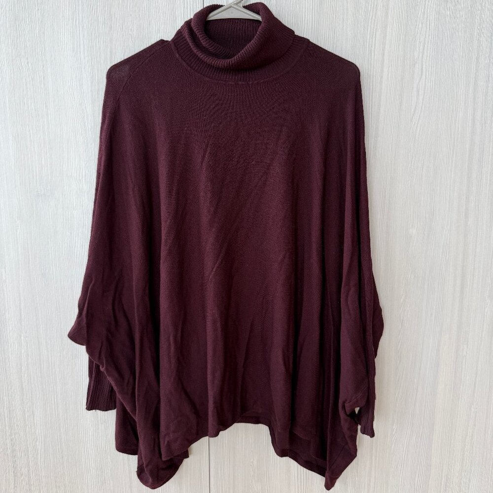 Alfani Plum Turtleneck Poncho Sweater – XS (sale ends 09/17)